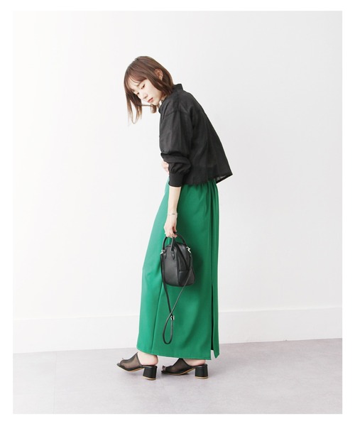 Chillfar（チルファー）の「ハイウエストストレートロングスカート（スカート・レディース・カーキ/ブラック/アイボリー/グレー/オレンジ/ピンク/グリーン/ダークブラウン・LARGE/MEDIUM）」の19枚目の写真