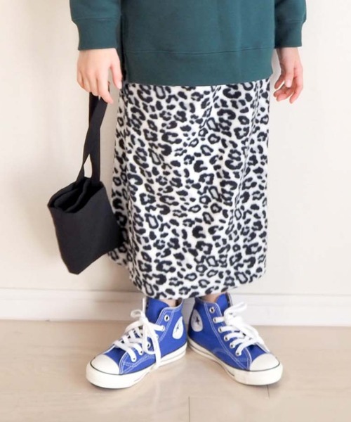 CIAOPANIC TYPY(チャオパニックティピー)の「【KIDS】レオパードロングスカート(スカート・キッズ・アイボリー/サンドベージュ・S/M/L/XL/XXL)」の2枚目の写真