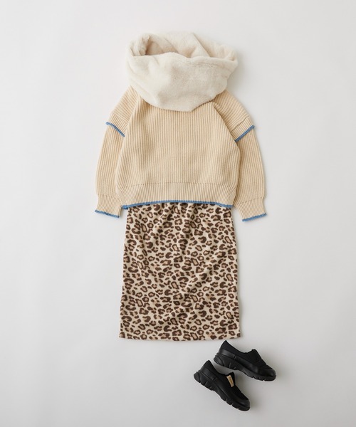 CIAOPANIC TYPY(チャオパニックティピー)の「【KIDS】レオパードロングスカート(スカート・キッズ・アイボリー/サンドベージュ・S/M/L/XL/XXL)」の8枚目の写真