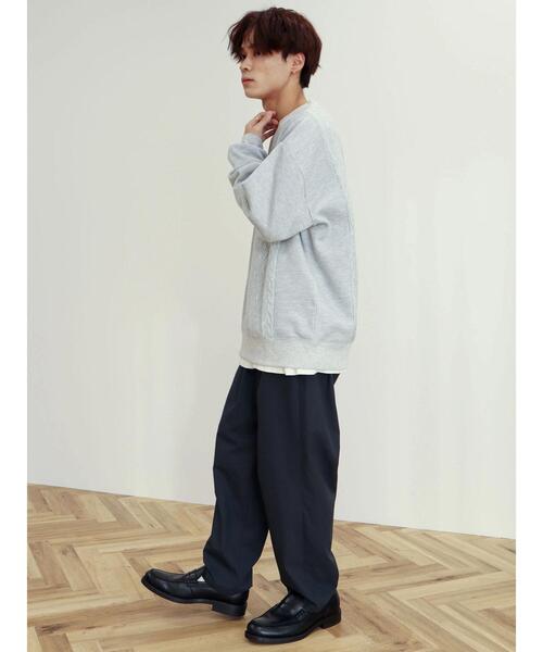 CRAFT STANDARD BOUTIQUE（クラフトスタンダードブティック）の「ケーブル柄JQカット切り替えスウェットB（Tシャツ/カットソー・メンズ・ダークネイビー/ホワイト系その他/グレー系その他・L/LL/M）」の13枚目の写真