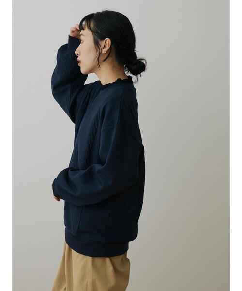 CRAFT STANDARD BOUTIQUE（クラフトスタンダードブティック）の「ケーブル柄JQカット切り替えスウェットB（Tシャツ/カットソー・メンズ・ダークネイビー/ホワイト系その他/グレー系その他・L/LL/M）」の17枚目の写真