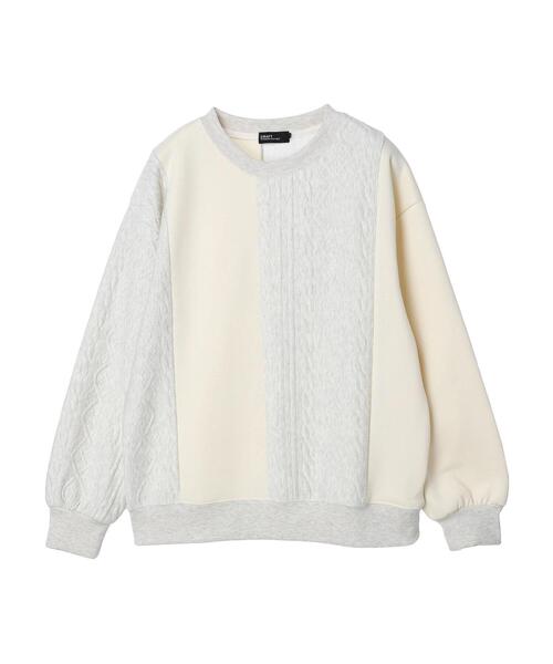 CRAFT STANDARD BOUTIQUE（クラフトスタンダードブティック）の「ケーブル柄JQカット切り替えスウェットB（Tシャツ/カットソー・メンズ・ダークネイビー/ホワイト系その他/グレー系その他・L/LL/M）」の22枚目の写真