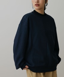 ケーブル柄JQカット切り替えスウェットB