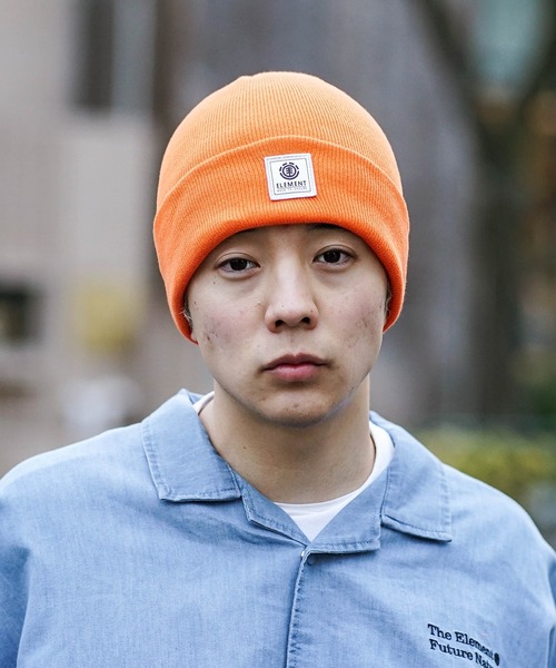 Acne Studios オレンジ ニット帽 56cm ELEMENT（エレメント）の「ELEMENT メンズ 2WAYS TAGGING