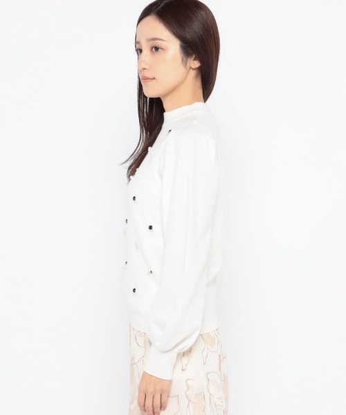 MISCH MASCH（ミッシュマッシュ）の「ビジューストーンハイネックニット（ニット/セーター・レディース・ブラック/ラベンダー/ホワイト・MEDIUM）」の6枚目の写真