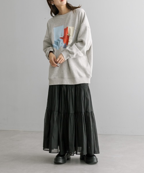 mystic（ミスティック）の「シアーティアードスカート（スカート・レディース・アイボリー/ブラック・FREE）」の7枚目の写真