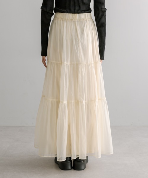 mystic（ミスティック）の「シアーティアードスカート（スカート・レディース・アイボリー/ブラック・FREE）」の20枚目の写真