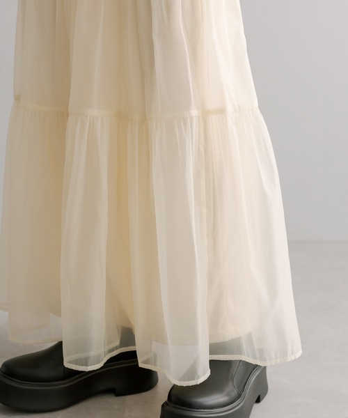 mystic（ミスティック）の「シアーティアードスカート（スカート・レディース・アイボリー/ブラック・FREE）」の11枚目の写真