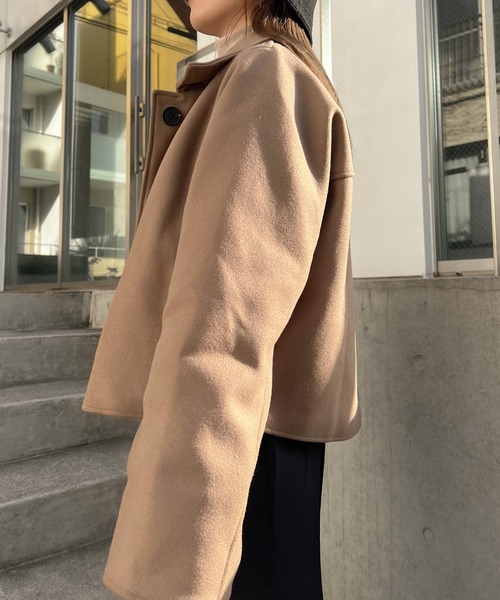 Lamoa（ラモア）の「Lamoa/ショート丈 ジャケット コート（テーラードジャケット・レディース・ブラック/ブラウン・MEDIUM/LARGE）」の11枚目の写真