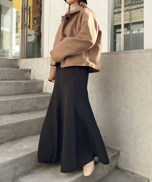 Lamoa（ラモア）の「Lamoa/ショート丈 ジャケット コート（テーラードジャケット・レディース・ブラック/ブラウン・MEDIUM/LARGE）」の14枚目の写真