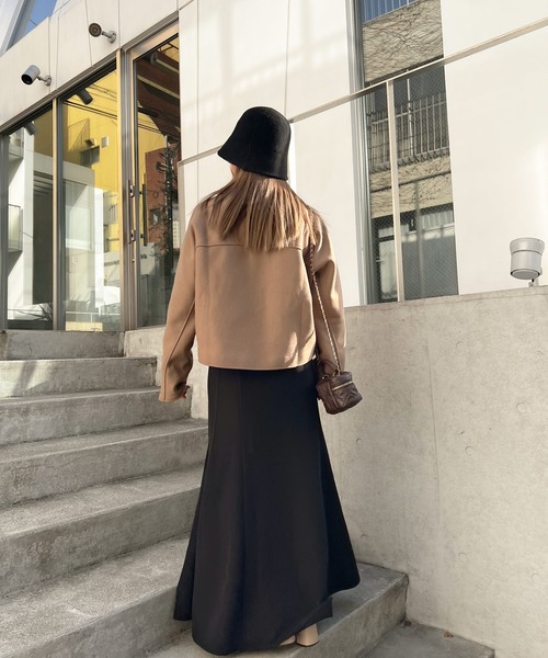 Lamoa（ラモア）の「Lamoa/ショート丈 ジャケット コート（テーラードジャケット・レディース・ブラック/ブラウン・MEDIUM/LARGE）」の15枚目の写真