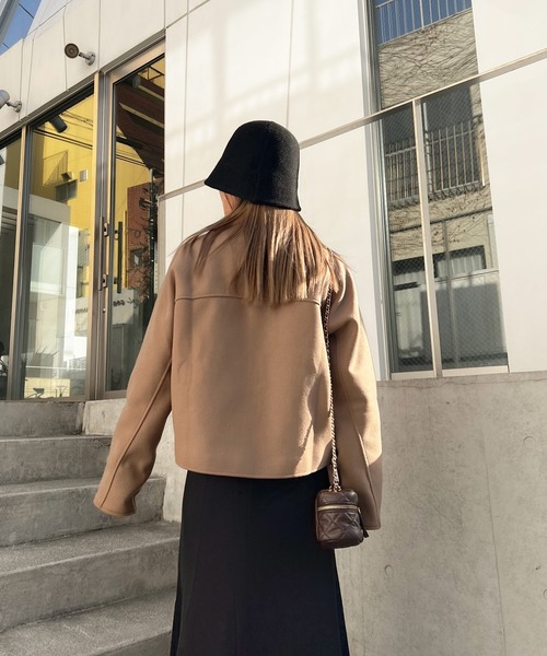 Lamoa（ラモア）の「Lamoa/ショート丈 ジャケット コート（テーラードジャケット・レディース・ブラック/ブラウン・MEDIUM/LARGE）」の16枚目の写真