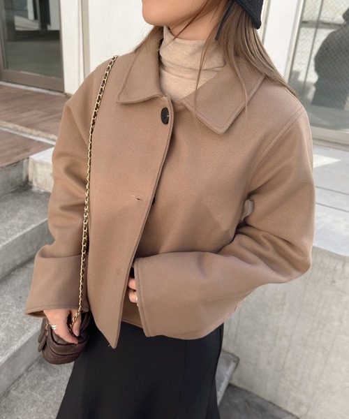 Lamoa（ラモア）の「Lamoa/ショート丈 ジャケット コート（テーラードジャケット・レディース・ブラック/ブラウン・MEDIUM/LARGE）」の18枚目の写真