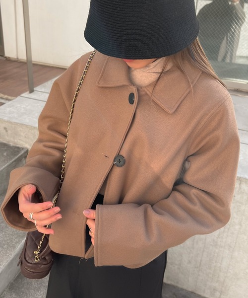 Lamoa（ラモア）の「Lamoa/ショート丈 ジャケット コート（テーラードジャケット・レディース・ブラック/ブラウン・MEDIUM/LARGE）」の20枚目の写真