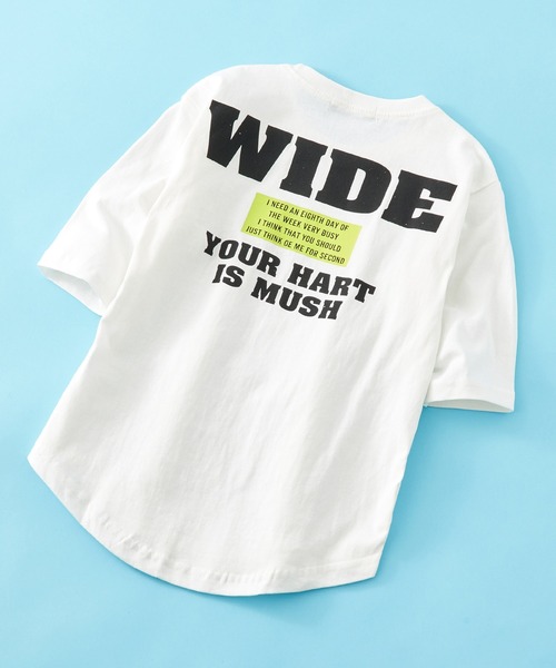 SHISKY（シスキー）の「SHISKY / シスキー 柄込み ラウンドヘム カットソー キッズ 7分袖（Tシャツ/カットソー・キッズ・ブラック系/グレー系/ベージュ系/チャコール/サックスブルー/オレンジ系/ダークグリーン/オフホワイト/ホワイト系2/ホワイト系1/ダークグリーン系/ホワイト系/ベージュ/オレンジ/ブラック/ネイビー・140/120/130/110/160/150）」の4枚目の写真