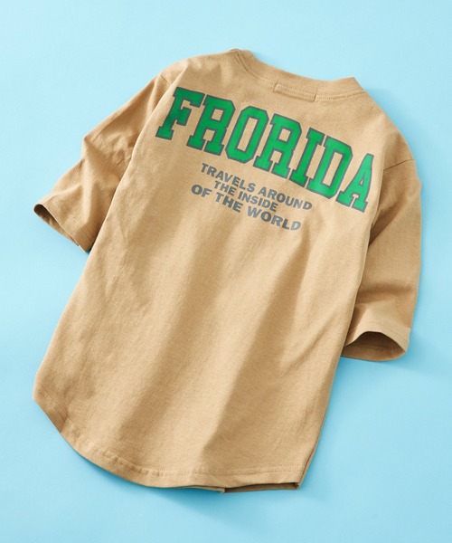 SHISKY（シスキー）の「SHISKY / シスキー 柄込み ラウンドヘム カットソー キッズ 7分袖（Tシャツ/カットソー・キッズ・ブラック系/グレー系/ベージュ系/チャコール/サックスブルー/オレンジ系/ダークグリーン/オフホワイト/ホワイト系2/ホワイト系1/ダークグリーン系/ホワイト系/ベージュ/オレンジ/ブラック/ネイビー・140/120/130/110/160/150）」の9枚目の写真