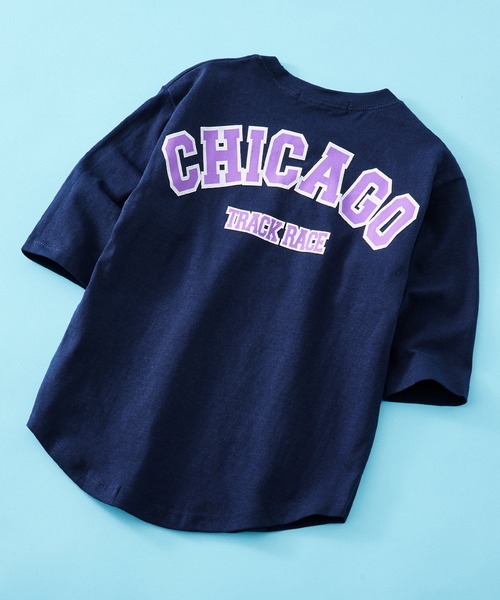 SHISKY（シスキー）の「SHISKY / シスキー 柄込み ラウンドヘム カットソー キッズ 7分袖（Tシャツ/カットソー・キッズ・ブラック系/グレー系/ベージュ系/チャコール/サックスブルー/オレンジ系/ダークグリーン/オフホワイト/ホワイト系2/ホワイト系1/ダークグリーン系/ホワイト系/ベージュ/オレンジ/ブラック/ネイビー・140/120/130/110/160/150）」の13枚目の写真