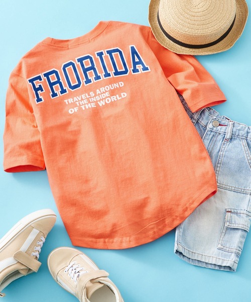 SHISKY（シスキー）の「SHISKY / シスキー 柄込み ラウンドヘム カットソー キッズ 7分袖（Tシャツ/カットソー・キッズ・ブラック系/グレー系/ベージュ系/チャコール/サックスブルー/オレンジ系/ダークグリーン/オフホワイト/ホワイト系2/ホワイト系1/ダークグリーン系/ホワイト系/ベージュ/オレンジ/ブラック/ネイビー・140/120/130/110/160/150）」の15枚目の写真