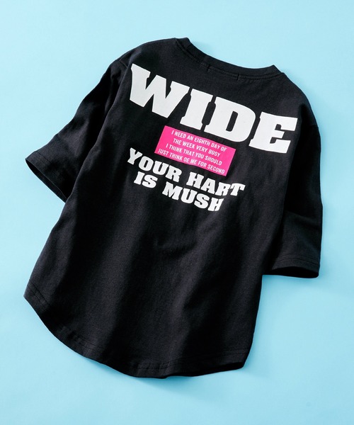 SHISKY（シスキー）の「SHISKY / シスキー 柄込み ラウンドヘム カットソー キッズ 7分袖（Tシャツ/カットソー・キッズ・ブラック系/グレー系/ベージュ系/チャコール/サックスブルー/オレンジ系/ダークグリーン/オフホワイト/ホワイト系2/ホワイト系1/ダークグリーン系/ホワイト系/ベージュ/オレンジ/ブラック/ネイビー・140/120/130/110/160/150）」の6枚目の写真