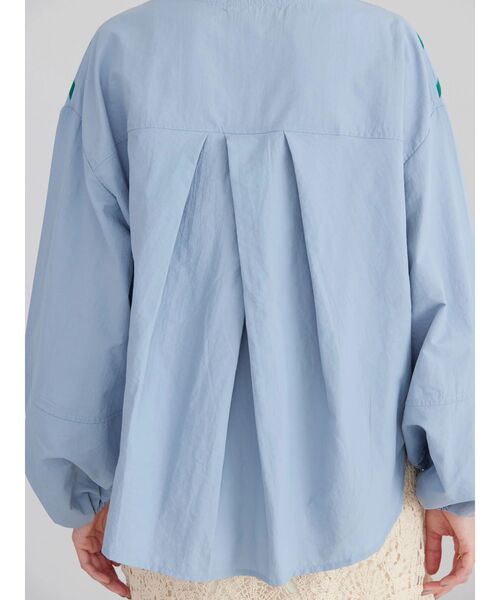 AMERICAN HOLIC(アメリカンホリック)の「袖ボリューム異素材ボーダーポンチプルオーバー(Tシャツ/カットソー・レディース・アイボリー/ブルー/イエロー/サックスブルー・M/L)」の12枚目の写真