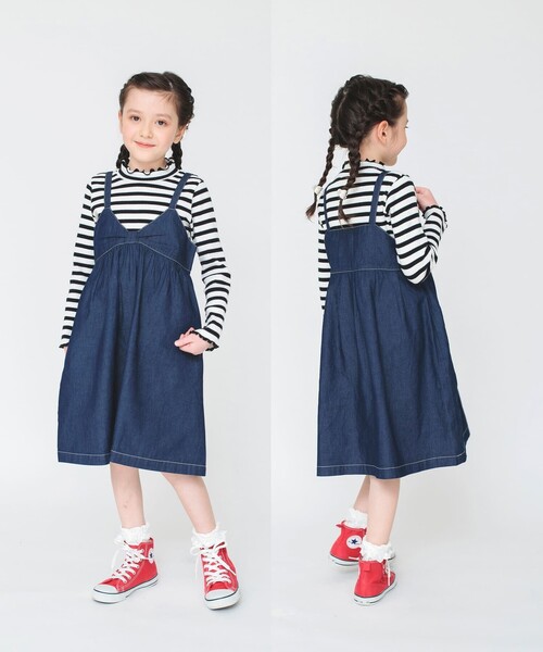 BRANSHES（ブランシェス）の「2WAYジャンパースカート（ジャンパースカート・キッズ・ラベンダー/ネイビー・130/140/110/150/120）」の11枚目の写真