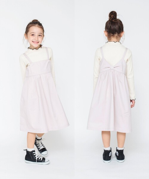 BRANSHES（ブランシェス）の「2WAYジャンパースカート（ジャンパースカート・キッズ・ラベンダー/ネイビー・130/140/110/150/120）」の3枚目の写真