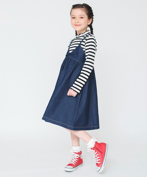 BRANSHES（ブランシェス）の「2WAYジャンパースカート（ジャンパースカート・キッズ・ラベンダー/ネイビー・130/140/110/150/120）」の7枚目の写真