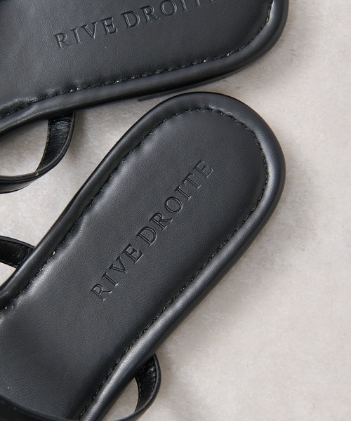 RIVE DROITE(リヴドロワ)の「シンプルデザインにメタリックが映える/メタリックラインサンダル(サンダル・レディース・ブラック/ベージュ・S/M/L)」の5枚目の写真