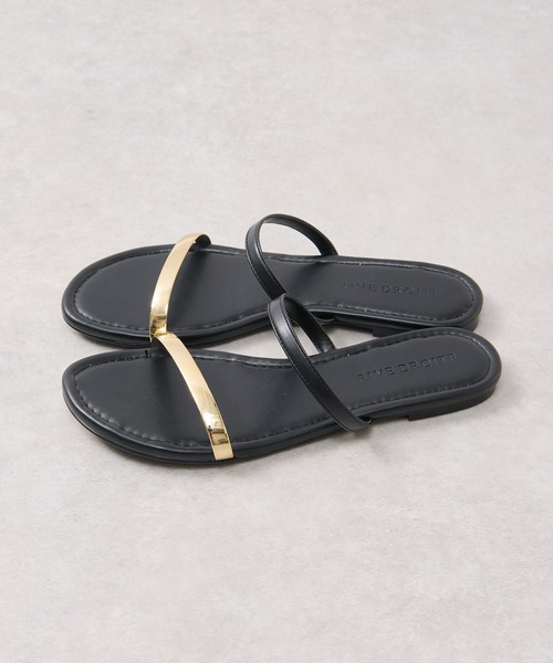 RIVE DROITE(リヴドロワ)の「シンプルデザインにメタリックが映える/メタリックラインサンダル(サンダル・レディース・ブラック/ベージュ・S/M/L)」の8枚目の写真