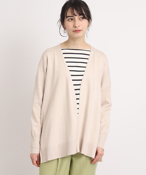 DRESKIP(ドレスキップ)の「◆【サイドスリットで大人の抜け感】レーヨン ニットカーディガン(カーディガン/ボレロ・レディース・ナチュラル/ブラック/黄緑系/ライトグレー・00)」の12枚目の写真