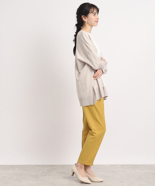 DRESKIP(ドレスキップ)の「◆【サイドスリットで大人の抜け感】レーヨン ニットカーディガン(カーディガン/ボレロ・レディース・ナチュラル/ブラック/黄緑系/ライトグレー・00)」の10枚目の写真