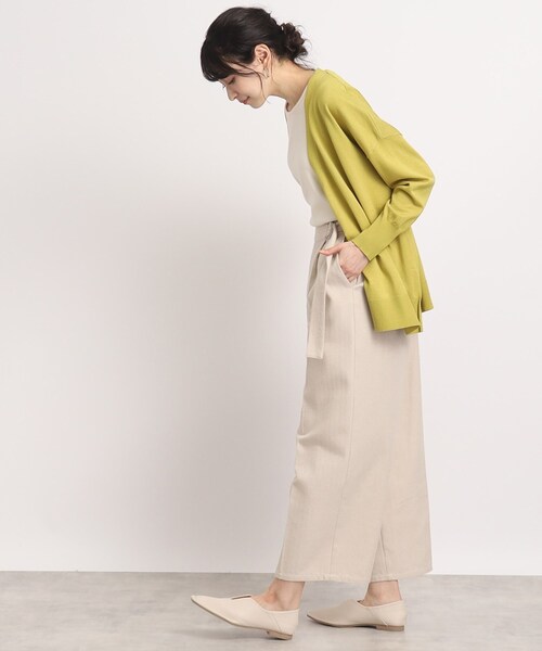 DRESKIP(ドレスキップ)の「◆【サイドスリットで大人の抜け感】レーヨン ニットカーディガン(カーディガン/ボレロ・レディース・ナチュラル/ブラック/黄緑系/ライトグレー・00)」の7枚目の写真