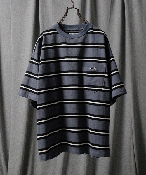 n(n) BY NUMBER (N)INE（エヌエヌバイナンバーナイン）の「FOX MULTI BORDER SS TEE（Tシャツ/カットソー・メンズ・ブラック/グリーン/チャコールグレー・L/M）」の11枚目の写真