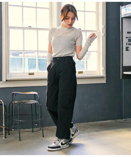 ANAP(アナップ)の「アームウォーマーリブニットトップスカットソー(Tシャツ/カットソー・レディース・ブラック/グリーン/ライトグレー・FREE)」の15枚目の写真