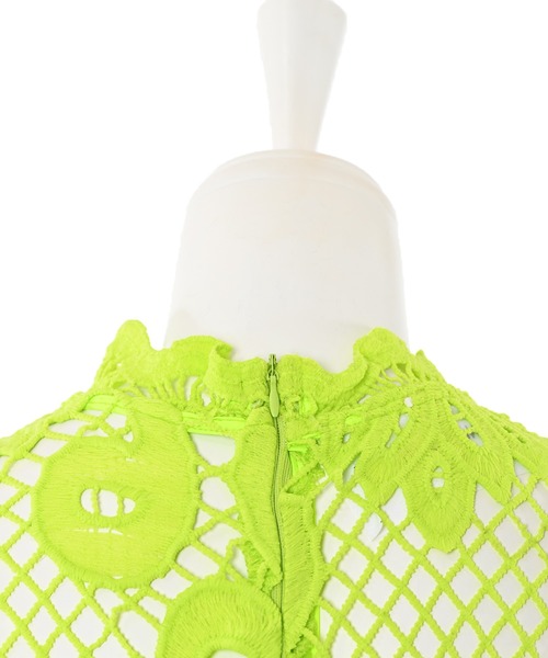 Narcissus(ナルシス)の「【Narcissus】レースメッシュワンピース(ワンピース・レディース・ホワイト/ライム・FREE)」の9枚目の写真