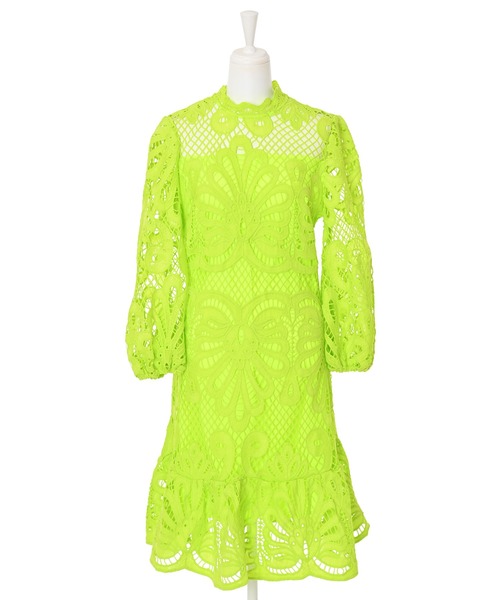 Narcissus(ナルシス)の「【Narcissus】レースメッシュワンピース(ワンピース・レディース・ホワイト/ライム・FREE)」の17枚目の写真