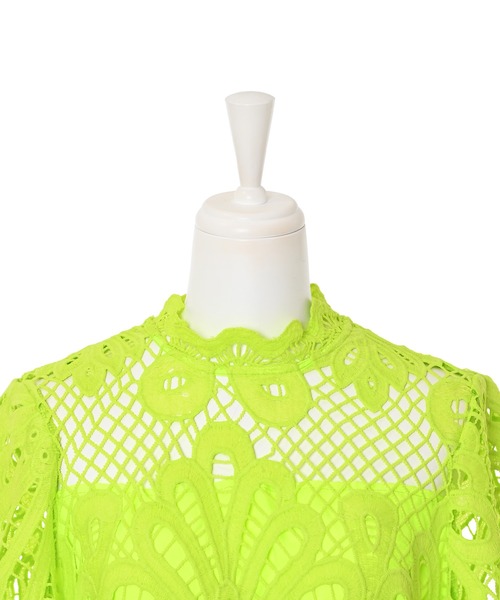 Narcissus(ナルシス)の「【Narcissus】レースメッシュワンピース(ワンピース・レディース・ホワイト/ライム・FREE)」の15枚目の写真