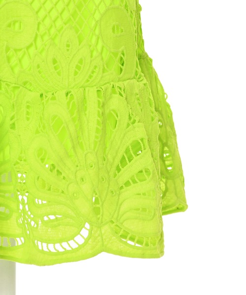 Narcissus(ナルシス)の「【Narcissus】レースメッシュワンピース(ワンピース・レディース・ホワイト/ライム・FREE)」の5枚目の写真