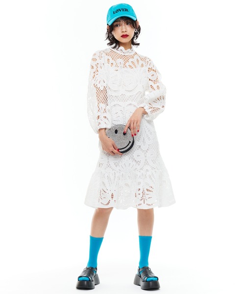 Narcissus(ナルシス)の「【Narcissus】レースメッシュワンピース(ワンピース・レディース・ホワイト/ライム・FREE)」の21枚目の写真