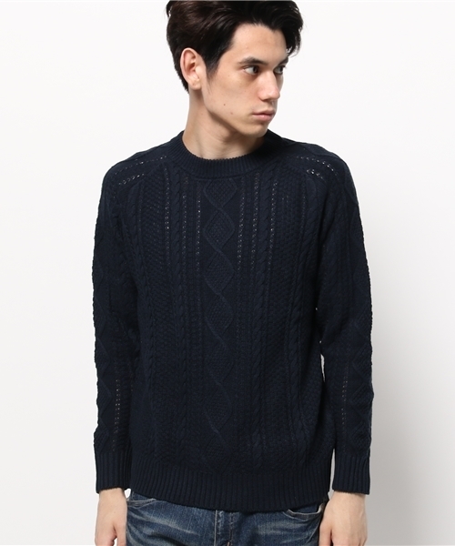 OUTLET（アウトレット）の「【Ciaopanic】アランP/O長袖C/NP/D（ニット/セーター・メンズ・ネイビー・LARGE）」の6枚目の写真