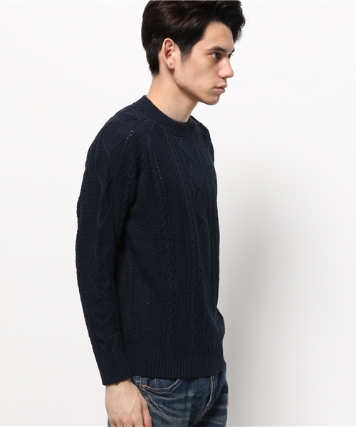 OUTLET（アウトレット）の「【Ciaopanic】アランP/O長袖C/NP/D（ニット/セーター・メンズ・ネイビー・LARGE）」の7枚目の写真
