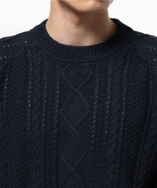 OUTLET（アウトレット）の「【Ciaopanic】アランP/O長袖C/NP/D（ニット/セーター・メンズ・ネイビー・LARGE）」の2枚目の写真