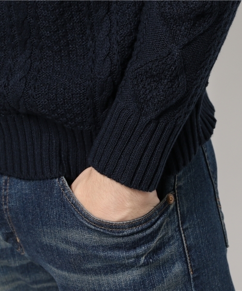 OUTLET（アウトレット）の「【Ciaopanic】アランP/O長袖C/NP/D（ニット/セーター・メンズ・ネイビー・LARGE）」の3枚目の写真