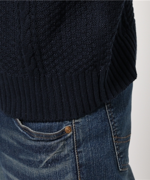 OUTLET（アウトレット）の「【Ciaopanic】アランP/O長袖C/NP/D（ニット/セーター・メンズ・ネイビー・LARGE）」の4枚目の写真