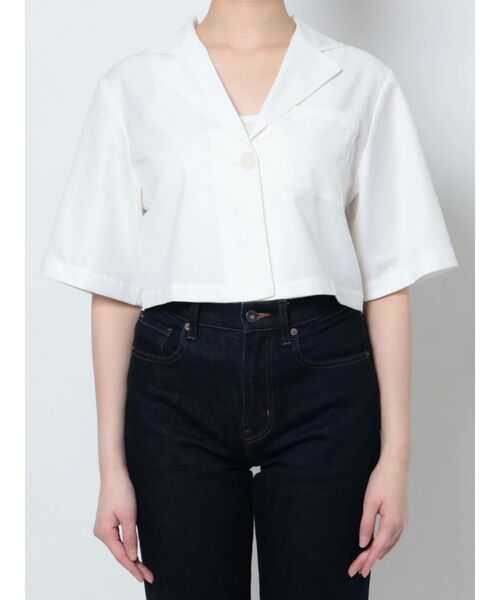 EMODA（エモダ）の「オープンカラーポケットシャツ（シャツ/ブラウス・レディース・ブルー/ブラック/ホワイト・FREE）」の9枚目の写真