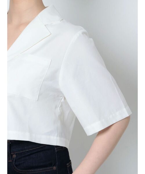 EMODA（エモダ）の「オープンカラーポケットシャツ（シャツ/ブラウス・レディース・ブルー/ブラック/ホワイト・FREE）」の7枚目の写真