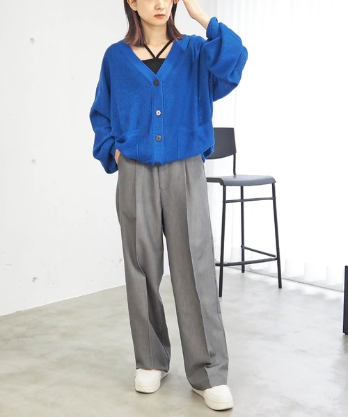 tiptop(ティップトップ)の「【3サイズ展開/web限定アイテム】センタープレスワイドパンツ(スラックス・レディース・ブラック/グレー/チャコールグレー/ライトベージュ/A/B・M/S/L)」の8枚目の写真