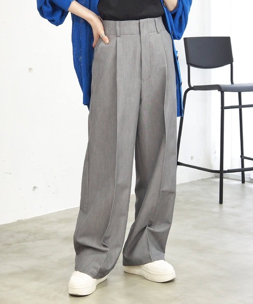 tiptop(ティップトップ)の「【3サイズ展開/web限定アイテム】センタープレスワイドパンツ(スラックス・レディース・ブラック/グレー/チャコールグレー/ライトベージュ/A/B・M/S/L)」の10枚目の写真