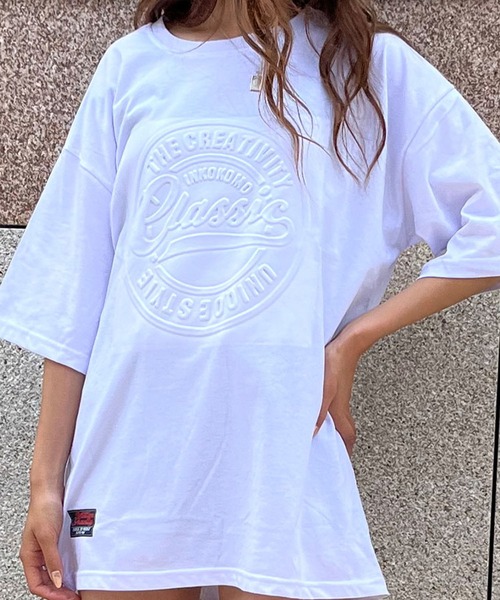 GLAMOROUS JANE(グラマラスジェーン)の「CLASSICエンボスTシャツ(Tシャツ/カットソー・レディース・ホワイト/レッド/ブラック/チャコールグレー/ネイビー/ベージュ/杢グレー・FREE)」の8枚目の写真