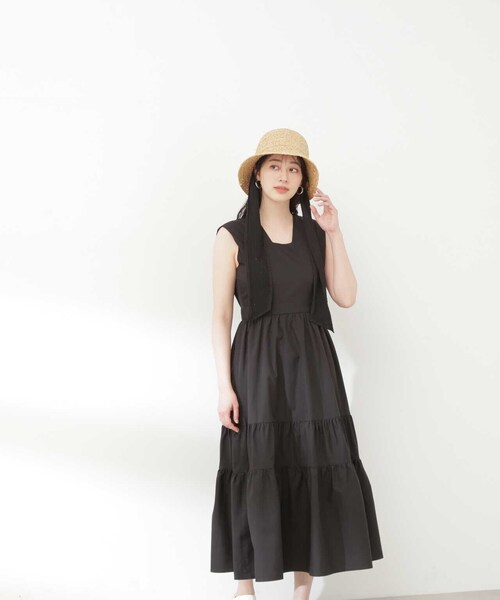 N.(N. Natural Beauty Basic)(エヌエヌナチュラルビューティーベーシック)の「【S Size Line】◆ティアードギャザーワンピース(ワンピース・レディース・ブラック/グレー/クリーム・SMALL/MEDIUM)」の18枚目の写真